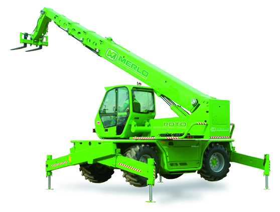 ROTO_4025_CUTOUT_FORKS | Toiture Sendner Location de grue télescopique MERLO ROTO 40 26. Schiltigheim