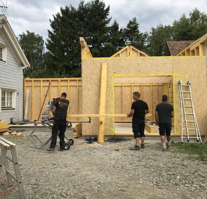 Levage et assemblage d’une maison en bois. Lingolsheim 2