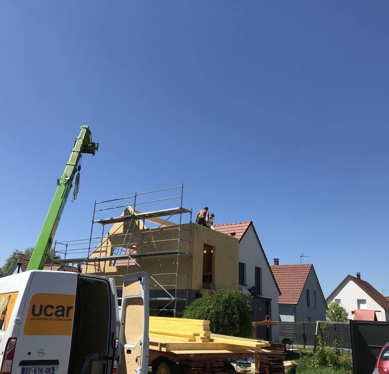 Extension d’une maison individuelle + bardage. Erstein 7