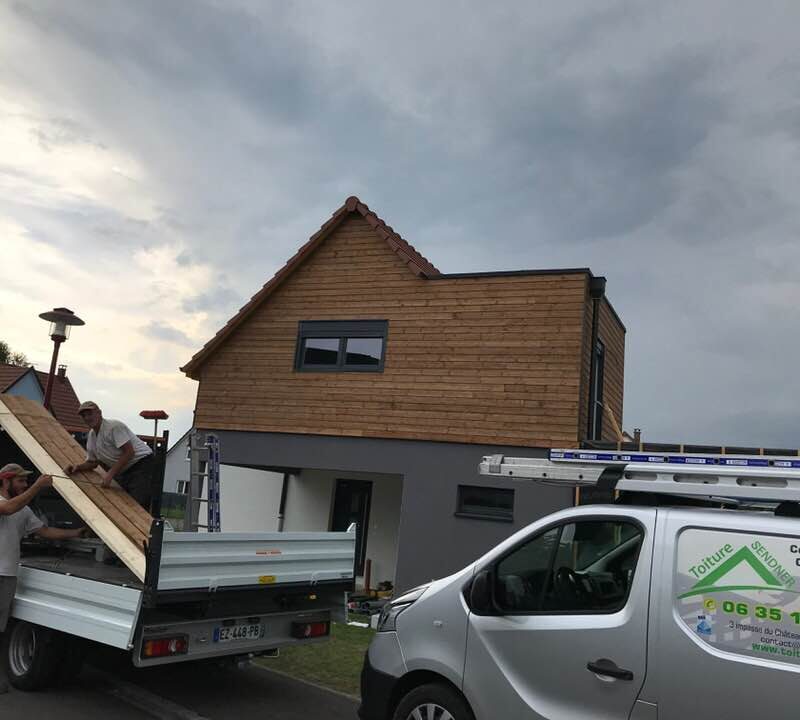 Extension d’une maison individuelle + bardage. H&oelig;nheim 20