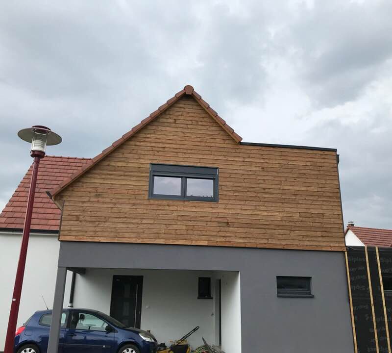 Extension d’une maison individuelle + bardage. Molsheim 21