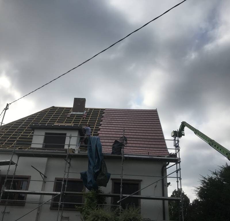Isolation d’une toiture et remplacement des tuiles. Erstein 10